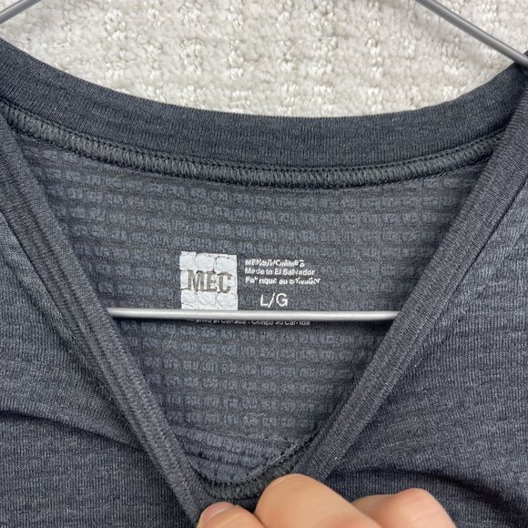 MEC Waffle Grid Base Layer Fleece Sweater Mens L Pullover Wicking Thermal Hiking - Picture 7 of 14